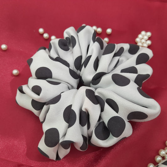 Polka muse suede scrunchie