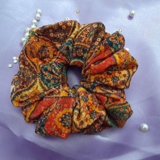 RetroOrange velvety scrunchy